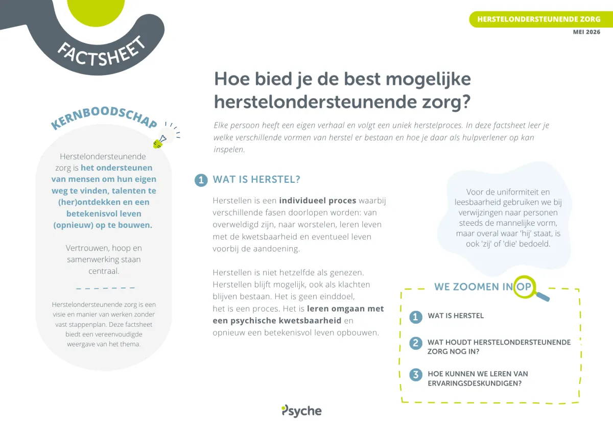 Factsheet Herstelondersteunende zorg